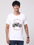 Adro Men'S Royal Bike Design Printed 100% Cotton T-Shirt - Regular Fit, Printed T-Shirts For Men (Rn24-Ryl-Wh_White_S)