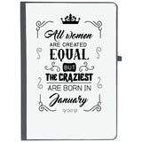 Udnag Ruled Notebook Diary January Birthday | All Women Are Created Equally January, [A5 80Pages 80Gsm]