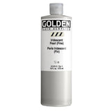 Fluid Acrylics by GOLDEN, Iridescent Pearl (Fine), 16 fl. oz. Bottle, Professional Acrylic Paint, SemiTransparent