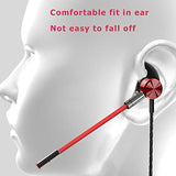 Gaming Earbuds with Mic,Earphones Wired Stereo Bass with Detachable Dual Microphone Noise Cancelling E-Sports HiFi 3.5mm in-Ear
