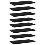 Vidaxl 8-Piece Set Modern Black Bookshelf Boards, 15.7'X7.9'X0.6', Durable Engineered Wood, Easy Installation, Added Storage, Replacement Panels For Old Furniture,Floating Shelves