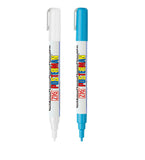 Zig Posterman Paint Markers TIP SIZE:1 mm [White & Lt.Blue Special combo set] Never Fade Quick Dry and Permanent Works on Rocks