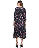 Lookmark Women'S Crepe A-Line Maxi Dress (Ld104-M_Black_M)