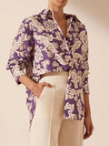 Leriya Fashion Women's Floral Regular Fit Shirt (LF-W1654-01_Purple XL)