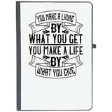 Udnag Ruled Notebook Diary Volunteers | You Make A Living By What You Get. You Make A Life By What You Give, [A5 80Pages 80Gsm