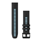 Garmin QuickFit 22 mm Watch Band Black/Cirrus Blue Silicone Band
