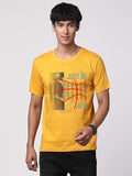 Adro Men'S Graphic Printed 100% Cotton T-Shirt - Regular Fit, Printed T-Shirts For Men (Rn24-Bcl-Mu_Mustard_M)