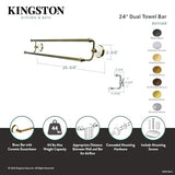 Kingston Brass Ba1113Mb Victorian Dual -Towel Bar, Matte Black