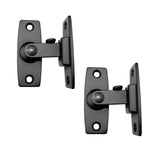 QCAA 2.5 Heavy Forged Solid Brass Door Latch, 90 Degree Right Angle Door Latch Buckle for Doors & Windows, Matte Black, 2Pack, M