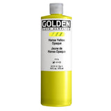 Fluid Acrylics by GOLDEN, Hansa Yellow Opaque, 16 fl. oz. Bottle, Professional Acrylic Paint, SemiOpaque
