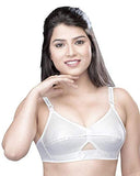 France Beauty WomenS Cotton NonPadded Round Stitched Bra With Nylon Belt/Strap (White, Cup Size:B, 36)