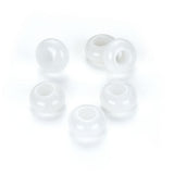 Adabele 30pcs Natural White Jade Gemstone 8x14mm Donut Rondelle Beads Large Hole ID 5.6mm for DIY Craft Jewelry Making GW-A4