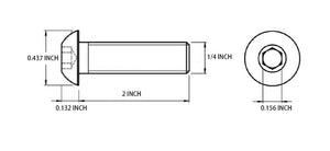 1/4-20 x 2 Inch Socket Head Cap Screws Bolts,Stainless Steel 18-8 (304),Allen Socket Drive,Fully Threaded,10 PCS