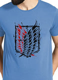 Adro Mens Attack On Titan Cotton T-Shirt (M, Sky Blue)