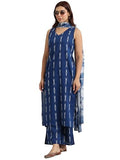 Libas Women'S Cotton Blend Kurta Set (400393_Blue_Xl)