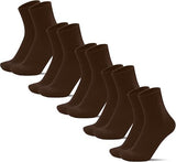 MenS Brown 5Pairs MidCrew Length Socks, Soft Cotton, Breathable & Comfortable Everyday Wear
