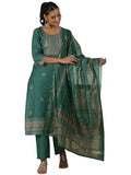 Libas Women'S Silk Blend Kurta Set (49229_Teal Green