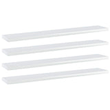 vidaXL Bookshelf Boards in High Gloss White | Engineered Wood | Modern Decor | Space-Saving Storage Solution | Set of 4