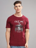 ADRO Mens Nature Graphic Tshirt - Premium Cotton T-Shirt with Stunning Nature Design - Best for Outdoor Enthusiasts Print Maroon T Shirt|RN24-CHILL-MR-M,Maroon