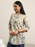 Libas Women'S Silk Blend Geometric Straight Kurti (29391O Multicolour 2Xl