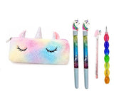 Eclet Unicorn Stationery Combo Pack 5 Piece Set with Pencil Pouch for Kids, Cute Writing Drawing School Supplies Kit for Study H