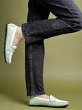 Shoetopia Upper Strip Detailed Green Loafers For Women & Girls /Eu41,Green,8,B0DM69JSRP