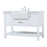 Elegant Decor Clement 48 Aluminum Mdf Single Bathroom Vanity In White