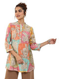 Libas Women'S Silk Blend Printed Straight Kurtis (98009O_Multi_L) Multicolour