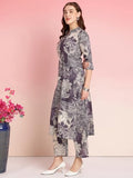 Gosriki Women'S Rayon Blend Straight Printed Kurta With Pant (Tomsk Purple-Vks01-Gs_L_Purple_Large),Purple,,B0DRNM5Y58