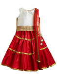 A.T.U.N Girls synthetic Readymade Lehenga Choli(GLHG GOT IVR_12-13_Ivory-Red_12 Years-13 Years)