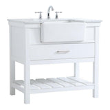 Elegant Decor Clement 36 Aluminum Mdf Single Bathroom Vanity In White