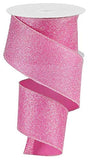 Craig Bachman 2.5 Iridescent Glitter Ribbon: Pink (10 Yards) Glitter Craft Gift Wrapping Floral Arranging Wired Edge Ribbon
