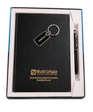 Personalized A5 Notebook Gift Set With Pen & Keychain | Customized Name & Logo Hardcover Diary For Office, Travel, Journaling & 