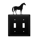 Village Wrought Iron Horse Double Switch Cover