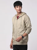 Adro Mens Cotton Solid Zipper Hoodie Sweatshirts (Zh23-Pln-Be_Beige_S)