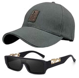 Sba Prime Black Sunglasses For Men & Women With Ediko Sports Baseball Cap Adjustable Buckle Free Size Uv Protection Stylish Comb