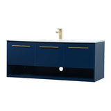 Elegant Decor Roman 48 Aluminum Alloy Mdf Single Bathroom Vanity In Blue