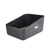 Sfozstra Open Litter Box, High Side Sifting, Secure and Odor Control, Removable, Easy to Clean for Cats Up to 8 Pounds (Black Sm