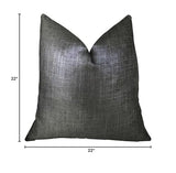 Plutus Brands Plutus Glazed Linen Indigo Handmade Throw Pillow, 22 X 22, Gray