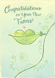 Designer Greetings Two Peas in a Pod New Baby Twins Congratulations Card
