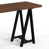 Simplihome Sawhorse Modern Industrial 50 Inch Wide Real Solid Walnut Wood Console Sofa Table, For The Living Room, Entryway And