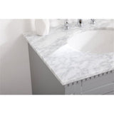 Elegant Decor Indoor Modern Under Sink Bathroom Fixtures Storage Organizer Cabinet 36 Inch Single Bathroom Vanity - White With B