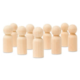 Small Wooden Peg Dolls Unfinished 1-11/16 inch, Boy Shape, Pack of 25 Birch Wood Peg People for Crafting and Small World Play