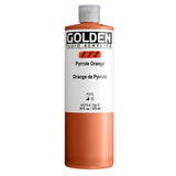 Fluid Acrylics by GOLDEN, Pyrrole Orange, 16 fl. oz. Bottle, Professional Acrylic Paint, SemiOpaque