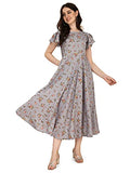 Oomph! Women'S Western & Fusion Wear Midi Dresses For Women Beach Grey - Md341,Cloud GreyApparel,XL