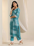 Libas Women'S Cotton Kurta Sets (400541_Blue_Xxl)