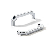 khtumeware 2-Pack 4 Inch Square Polished Chrome Cabinet Pulls, Solid Zinc Alloy Heavy-Duty Handles for Kitchen/Bathroom Cabinets