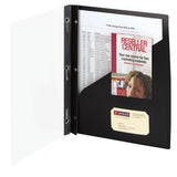 Smead Clear Front Poly Report Cover with Tang Fasteners, 81/2 x 11, Black, 5/Pack