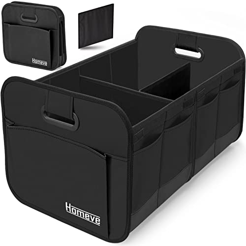 Homeve Trunk Organizer For Car, Car Storage, Reinforced Handles, Collapsible Multi-Compartment Car Organizers Foldable And Water