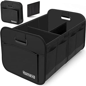 Homeve Trunk Organizer For Car, Car Storage, Reinforced Handles, Collapsible Multi-Compartment Car Organizers Foldable And Water